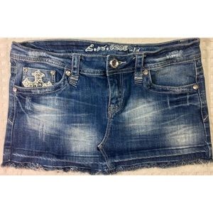 Denim Jean Skirt by LAI  - Size L